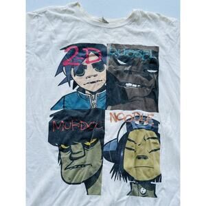 Vintage Y2K GORILLAZ Shirt Tee 2-D, Murdoc, Russel, Noodle Women's M Graphic